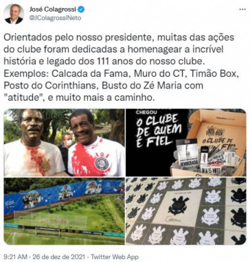 Corinthians realizou diversas aes de marketing para valorizar a histria do clube em 2021