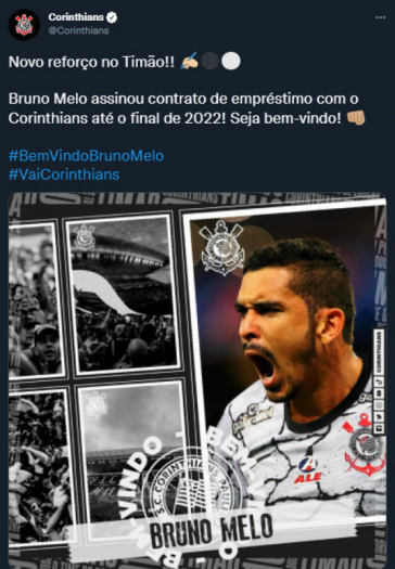 Corinthians anuncia Bruno Melo