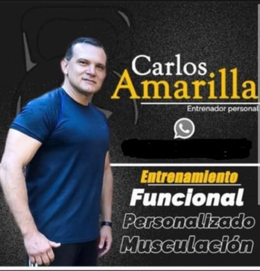 O flier do personal trainer Carlos Amarilla
