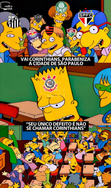 Meme  do Corinthians parabenizando a cidade de São Paulo