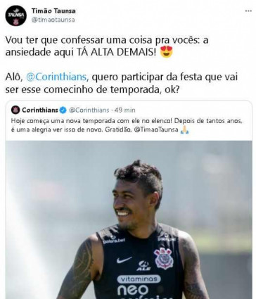 Taunsa respondeu o Corinthians sobre ter Paulinho no elenco