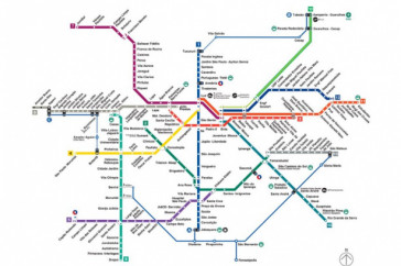 Mapa das linhas de metr e trem de So Paulo