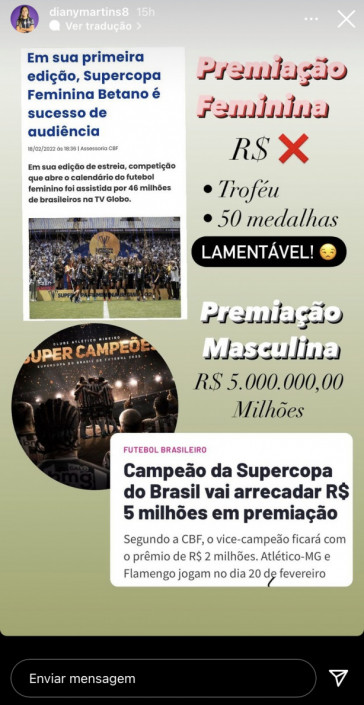 Publicao compartilhada por algumas jogadoras do Corinthians nas redes sociais