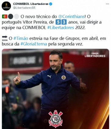 Perfil da Libertadores repercutindo a contratao de Vtor Pereira