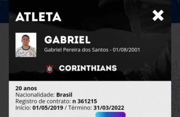 Contrato antigo de Gabriel Pereira segue registrado na Federao Paulista de Futebol