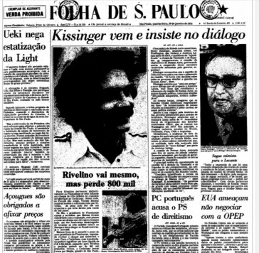 Sada de Rivellino foi at capa da Folha de S. Paulo, que no costuma dedicar muitas manchetes ao esporte