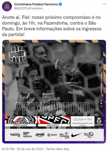 Jornal Timão - Agenda da semana do Corinthians! Até o momento, estes são os  jogos confirmados para o clube do Parque São Jorge, nas principais  modalidades. #JornalTimão