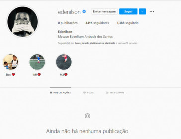 Edenilson alterou foto e nome em seu Instagram aps laudo da percia