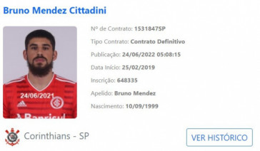 Registro de Méndez apareceu no BID da CBF