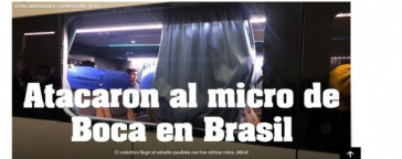Destaque para a capa do portal argentino Olé sobre o ataque