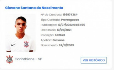 Corinthians prorrogou o contrato de Giovane