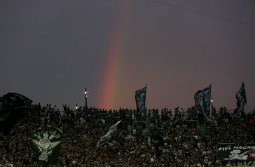 Torcida do Corinthians durante a vit�ria