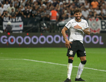 Yuri Alberto na comemora��o do seu gol marcado contra o Santo Andr�