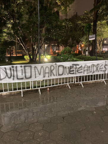 Banner protesting the Council of Corinthians