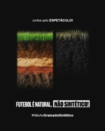 Montagem postada pelos jogadores do Corinthians contra o gramado sintético