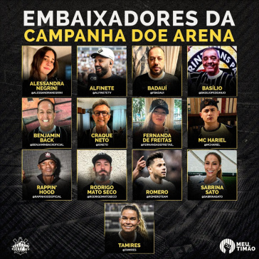 Embaixadores da campanha Doe Arena
