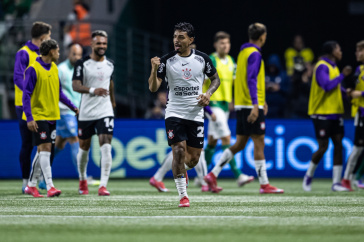 Matheus Bidu comemorando gol durante o D�rbi no Allianz Parque pela Copa do Brasil