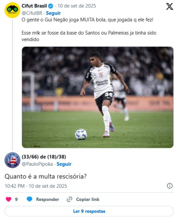 Perfis exaltando Gui Negão