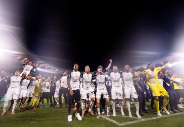 Jogadores do Corinthians em celebra��o ap�s t�tulo da Copa do Brasil
