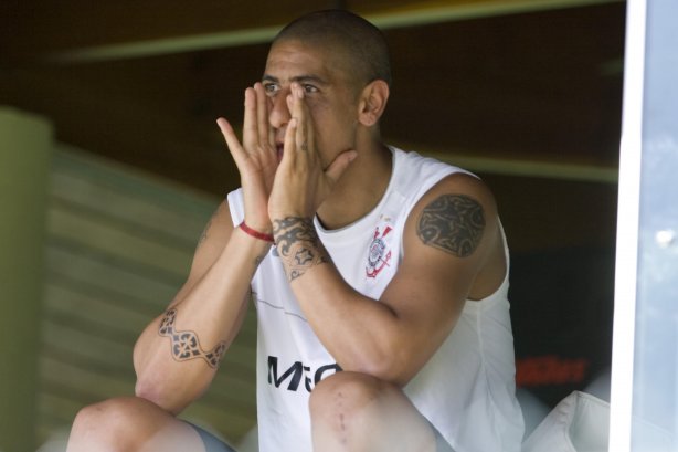 Durante o jogo-treino do Corinthians contra o São José realizado esta tarde no Spa Sport Resort, na cidade de Itu, interior de São Paulo, durante a pre-temporada de 2009; O time faz sua estreia no Campeonato Paulista no dia 22/01, contra o Barueri, no Pacaembu