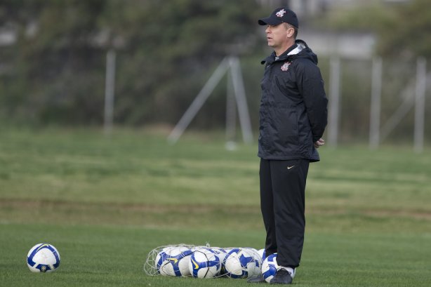 Durante o treino do Corinthians realizado esta tarde no Parque Ecológico do Tiete, zona leste da cidade; o próximo jogo do time será amanhã, quinta-feira, 16/07, contra o Sport Clube do Recife, no estádio do Pacaembu, pelo Campeonato Brasileiro 2009