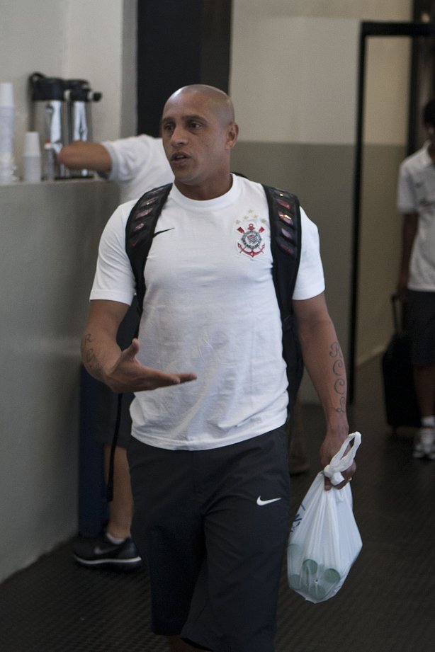 Roberto Carlos nos vestiários antes da partida entre Corinthians x Vasco da Gama, válida pela 37ª rodada do Campeonato Brasileiro de 2010, serie A, realizada esta tarde no estádio do Pacaembu/SP