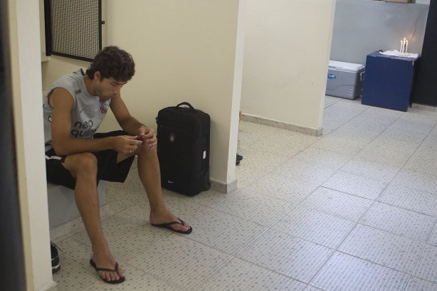 Felipe nos vestiários antes da partida entre Corinthians x Paulista de Jundiaí/SP, realizada esta tarde no estádio do Pacaembu, válida pela 18ª rodada do Campeonato Paulista de 2012