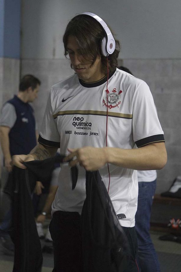 Cassio nos vestiários antes da partida entre Emelec, de Guayaquil/Ecuador x Corinthians, realizada esta noite no estádio George Capwell, jogo de ida válido pelas oitavas de final da Copa Libertadores da América 2012. Quayaquil - Equador - 02/05/2012