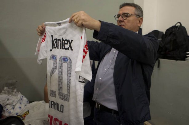 Nos vestiários antes da partida entre Corinthians/Brasil x Emelec/Equador, realizada esta noite no estádio do Pacaembu, jogo da volta pela Copa Libertadores de América 2012
