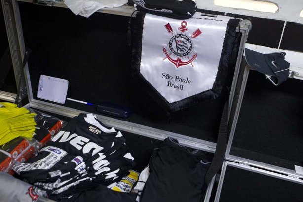 Vestiarios antes da partida entre Santos/Brasil x Corinthians/Brasil, realizada esta noite no estádio da Vila Belmiro, jogo de ida, válido pela semi final da Copa Libertadores de América 2012