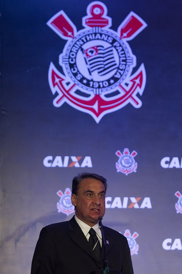 Durante evento no Museu do Futebol, no Pacaembu, o Corinthians anunciou seu novo patrocinador master, a Caixa Economica Federal; São Paulo / SP - Brasil - 20/11/2012