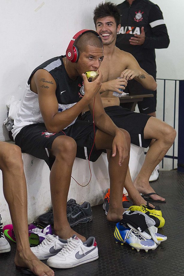 Nos vestiários antes da partida entre Mirassol x Corinthians realizada esta tarde no estádio José Maia, jogo válido pela 3ª rodada do Campeonato Paulista de 2013