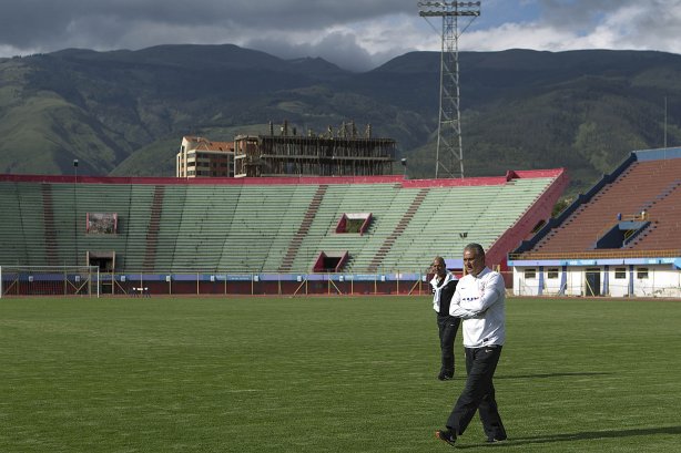 Durante o treino esta tarde no Estadium Felix Capriles, em Cochabamba. O próximo jogo da equipe será quarta-feira, 20/02, contra o San José, na cidade de Oruro/Bolivia, primeiro jogo da fase de classificação da Copa Libertadores de América 2013
