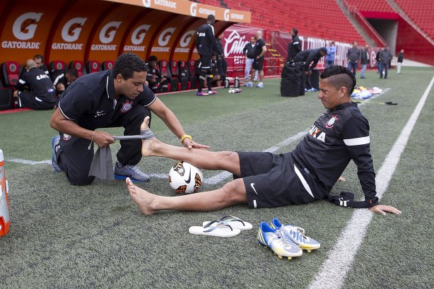 Durante o treino desta tarde no estádio Caliente, na cidade de Tijuana/México. O próximo jogo da equipe será amanhã, quarta-feira, 06/03, contra o Tijuana, no estádio Caliente, válido pela 3ª rodada da Copa Libertadores 2013. Tijuana - México - 05/03/2013