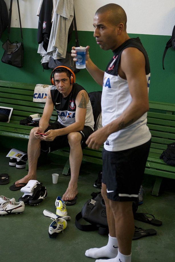 Nos vestiários antes da partida entre Guarani/Campinas x Corinthians realizada esta tarde no estádio Brinco de Ouro da Princesa, jogo válido pela 14ª rodada do Campeonato Paulista de 2013