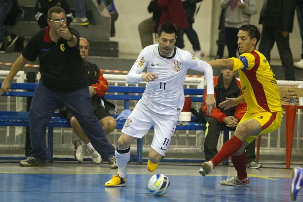 Durante o jogo de futsal entre Corinthian x São Bernardo, esta tarde no Parque São Jorge