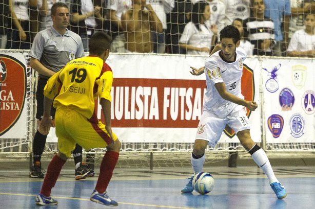 Durante o jogo de futsal entre Corinthian x São Bernardo, esta tarde no Parque São Jorge