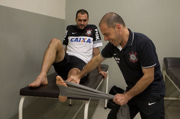 Nos vestiários antes da partida entre Corinthians x Ponte Preta/Campinas, realizada esta noite no estádio do Pacaembu, 3ª rodada do Campeonato Brasileiro de 2013
