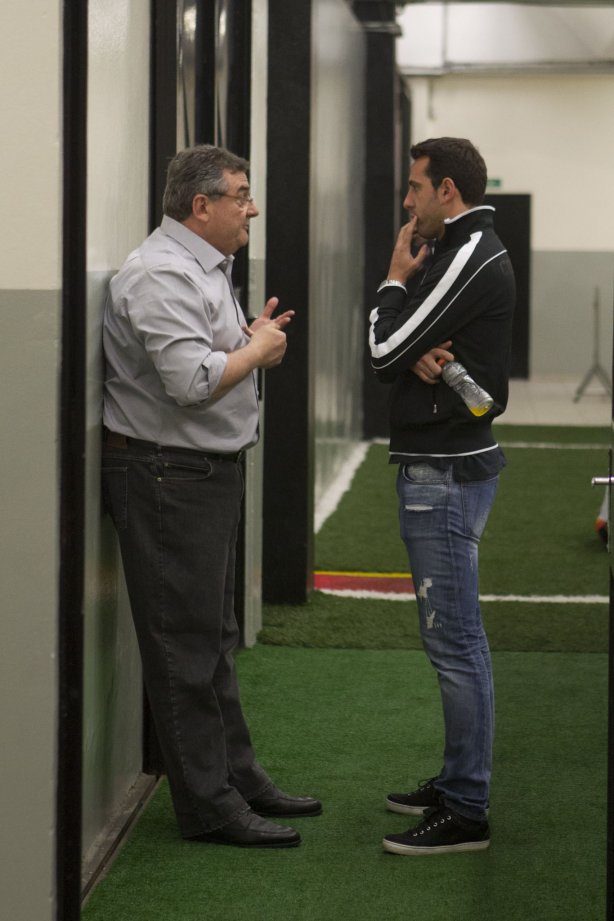Nos vestiários antes da partida entre Corinthians x Portuguesa, realizada esta noite no estádio do Pacaembu, válida pela 5ª rodada do Campeonato Brasileiro de 2013