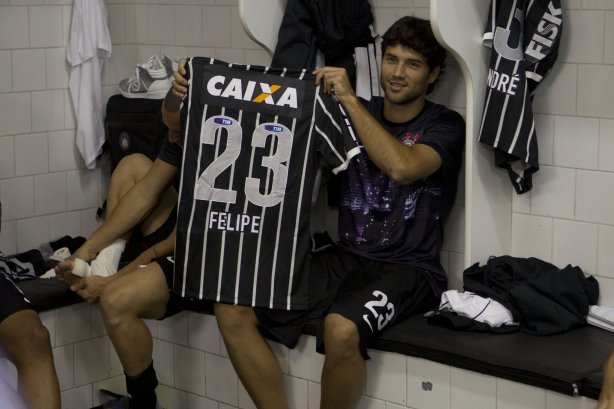 Nos vestiários antes da partida entre São Paulo x Corinthians, realizada esta noite no estádio do Morumbi, jogo de ida da Recopa 2013