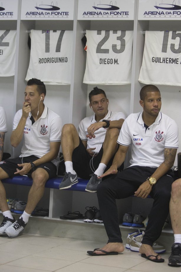 Nos vestiários antes da partida entre Corinthians x Fluminense, realizada esta noite no estádio da Fonte Luminosa, em Araraquara, válido pela 33ª rodada do Campeonato Brasileiro de 2013