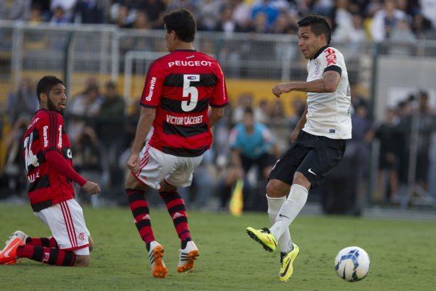 Durante a partida entre Corinthians x Flamengo, realizada esta tarde no estádio do Pacaembu, válida pela 2ª rodada do Campeonato Brasileiro de 2014