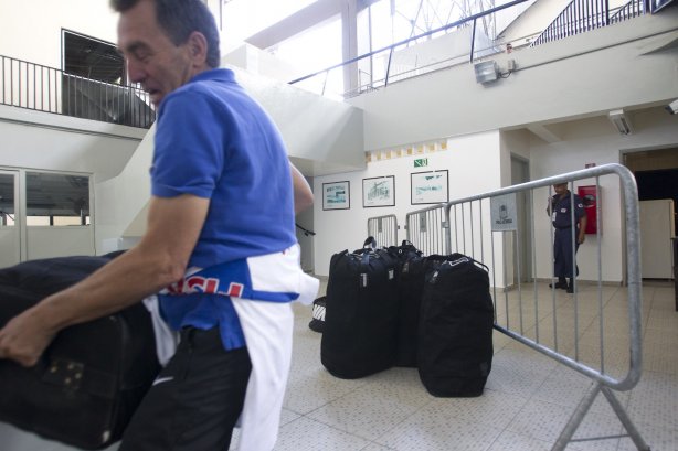 Nos vestiários antes da partida entre Corinthians x Flamengo, realizada esta tarde no estádio do Pacaembu, válida pela 2ª rodada do Campeonato Brasileiro de 2014