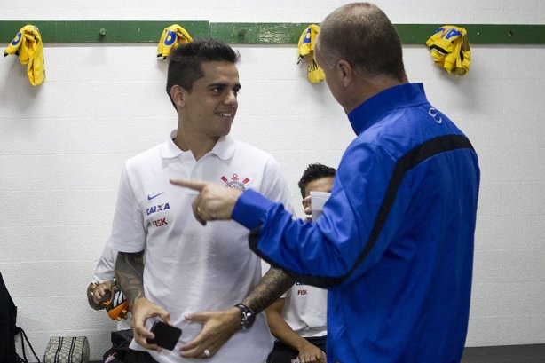 Nos vestiários antes da partida entre Chapecoense/SC x Corinthians, realizada esta noite no estádio Arena Indio Conda, em Chapeco/SC, válida pela 3ª rodada do Campeonato Brasileiro de 2014
