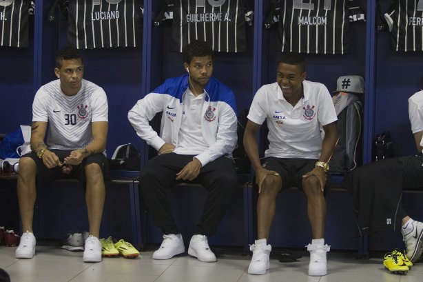 Nos vestiários antes da partida entre São Paulo x Corinthians, realizada esta tarde na Arena Barueri, válida pela 4ª rodada do Campeonato Brasileiro de 2014