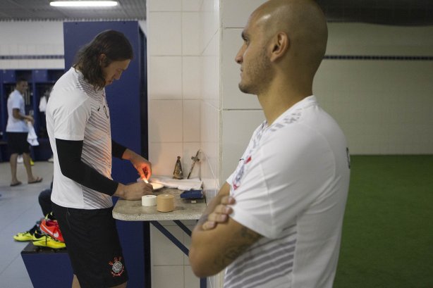 Nos vestiários antes da partida entre São Paulo x Corinthians, realizada esta tarde na Arena Barueri, válida pela 4ª rodada do Campeonato Brasileiro de 2014