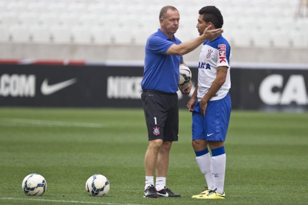 Durante o treino desta tarde na Arena Corinthians, zona leste de São Paulo. O próximo jogo da equipe será domingo, dia 18/05 contra o Figueirense/SC, válido pela 5ª rodada do Campeonato Brasileiro de 2014