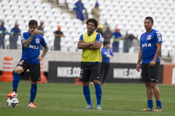 Durante o treino desta manhã na Arena Corinthians, zona leste de São Paulo. O próximo jogo da equipe será amanhã, domingo, dia 18/05 contra o Figueirense/SC, válido pela 5ª rodada do Campeonato Brasileiro de 2014