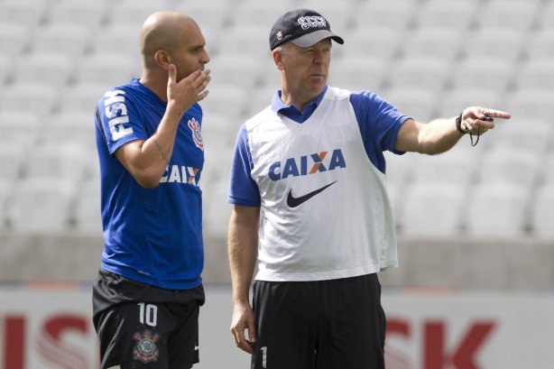 Durante o treino desta manhã na Arena Corinthians, zona leste de São Paulo. O próximo jogo da equipe será amanhã, domingo, dia 18/05 contra o Figueirense/SC, válido pela 5ª rodada do Campeonato Brasileiro de 2014
