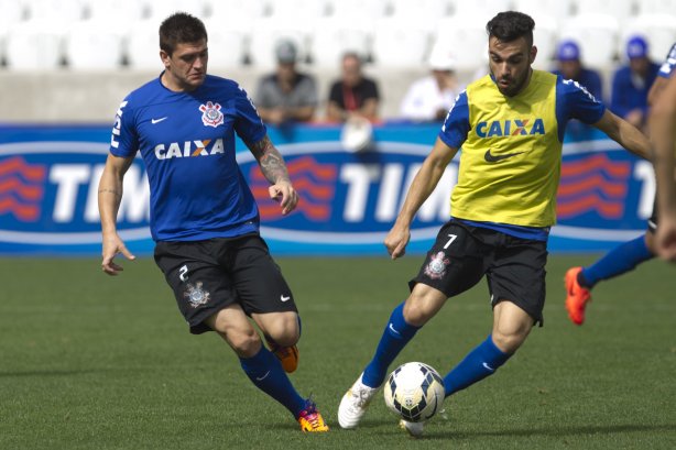 Durante o treino desta manhã na Arena Corinthians, zona leste de São Paulo. O próximo jogo da equipe será amanhã, domingo, dia 18/05 contra o Figueirense/SC, válido pela 5ª rodada do Campeonato Brasileiro de 2014